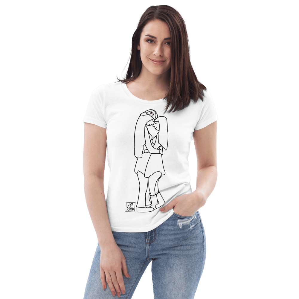 Image of Women's fitted eco tee Love Couple