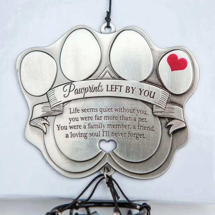 Image of Pawprints Left By You Pet Memorial Windchime