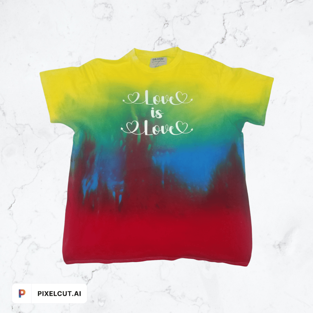 Image of Love is Love rainbow tye dye t shirt