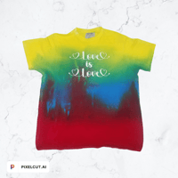 Image 1 of Love is Love rainbow tye dye t shirt