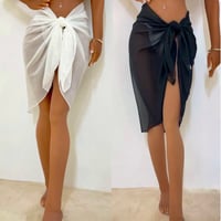 Image 2 of MESH COVER UP SKIRT (WHITE)