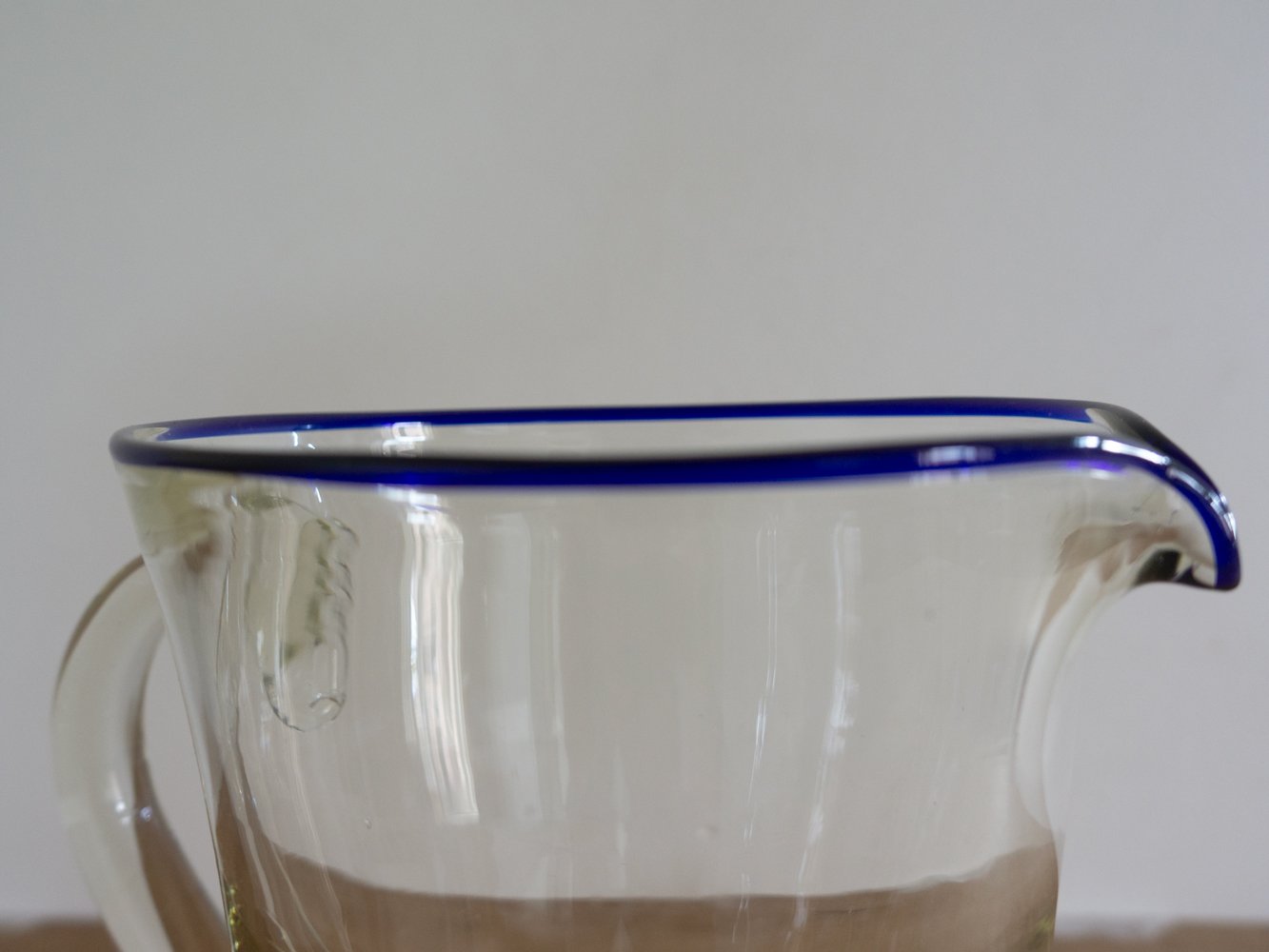 Image of blue rim pitcher