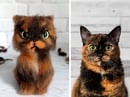 Image 1 of Custom cat plush, custom stuffed animal cat portrait, personalized pet memorial plushie