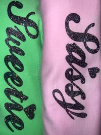 Image 2 of 💖🫧New Sassy Off Shoulder Pink Sweatshirt with midnight sparkle 🫧 💖