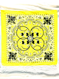 Image of smile/frown bandanna in yellow 