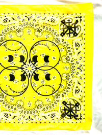 Image of smile/frown bandanna in yellow 