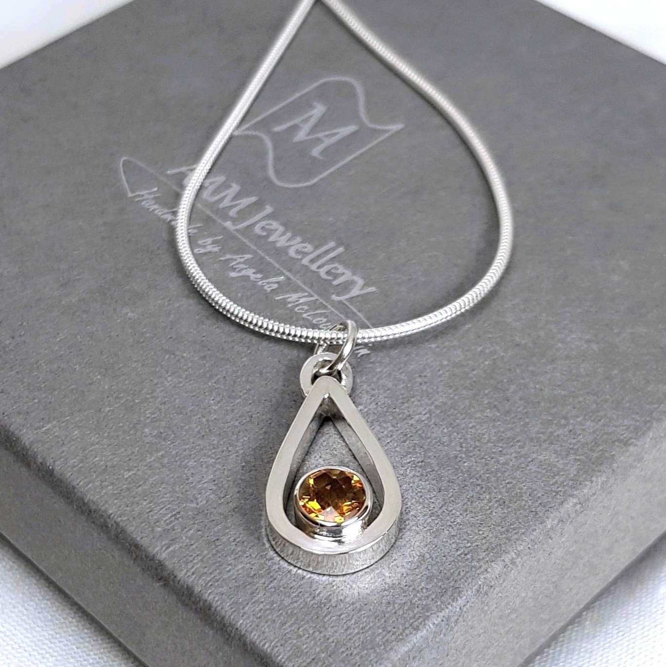 Sterling silver sales citrine pendants