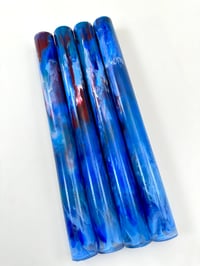Image 4 of 'Airlift' Bespoke Pen Blanks, Pressure Cast in Alumilite Resin. Blues, Teals & Reds. Maker ready!