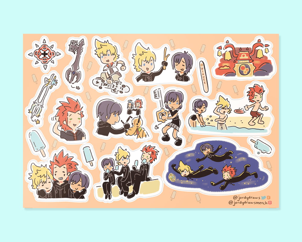 Image of Kingdom Hearts Seasalt Trio Sticker Sheet