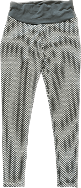 Image of Legging - Gray & White Honeycomb Pattern - Size Small