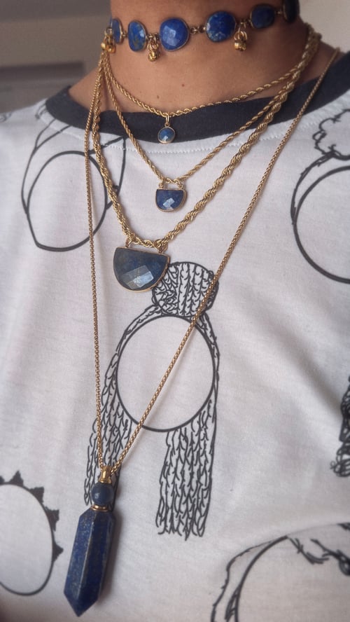 Image of NINA • Lapis Lazuli Shield Necklace 