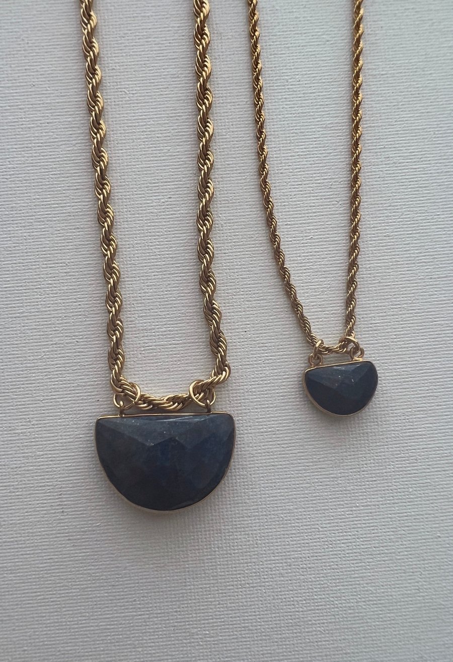 Image of NINA • Lapis Lazuli Shield Necklace 