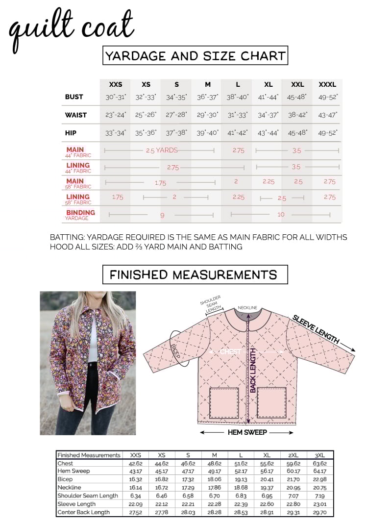 Image of The QUILT COAT PATTERN PDF - Women's XXS-3XL