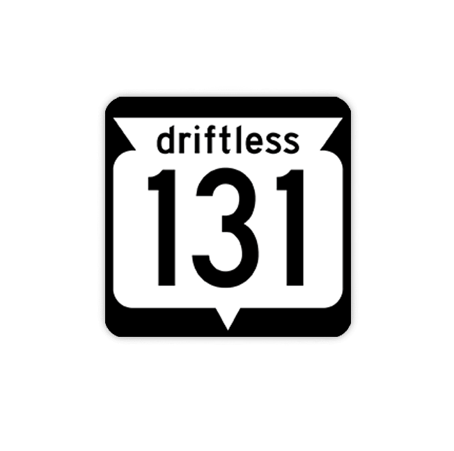 Image of driftless highway 131 sticker