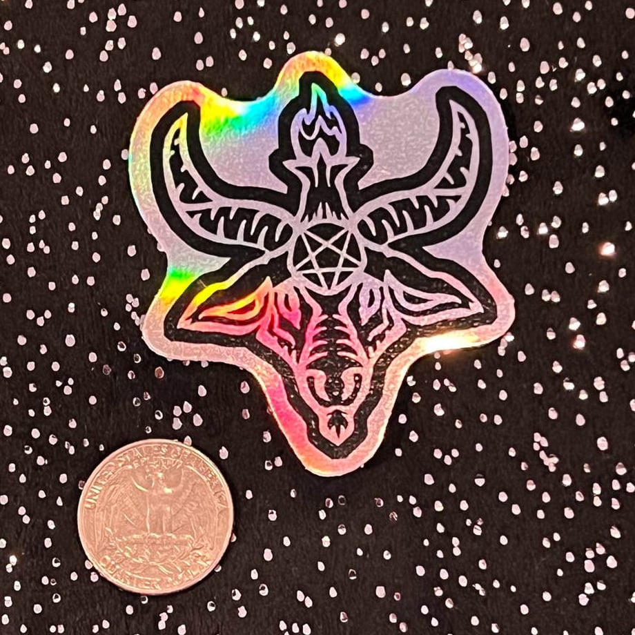 Image of NEW! Holographic sticker: Baphomet