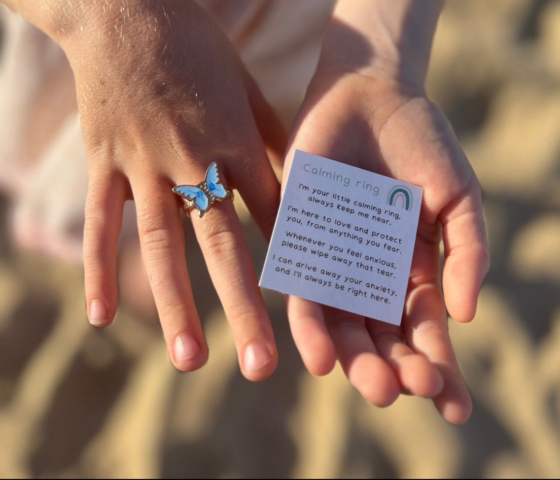 Image of Blue Butterfly Kids Calming Ring