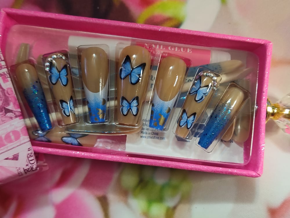Image of Creme Blue Butterfly 