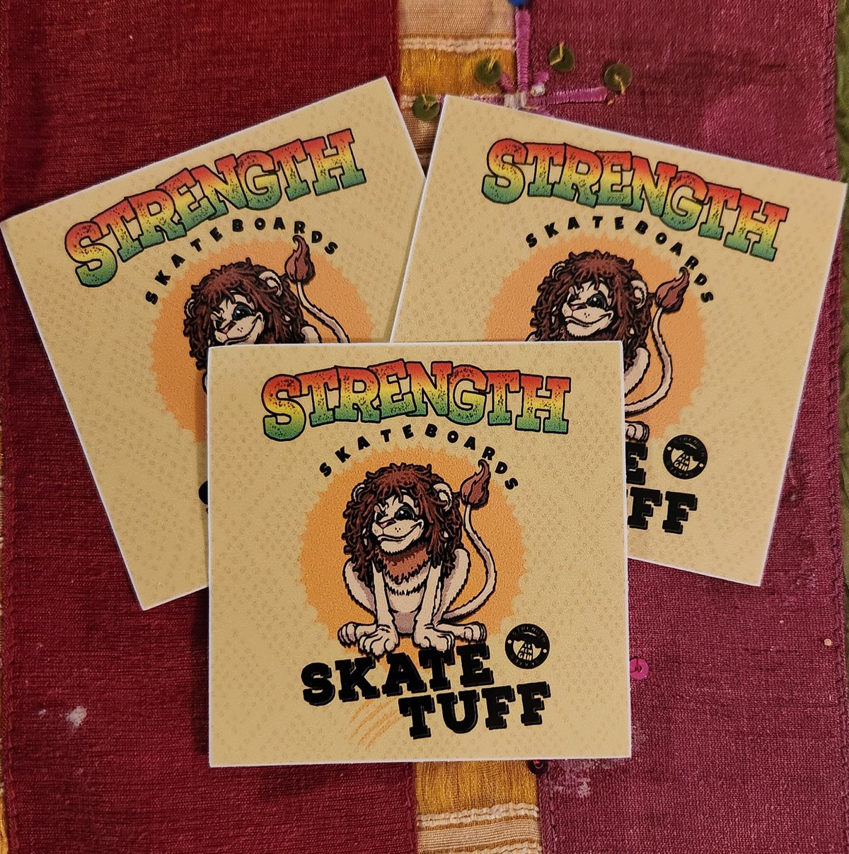 Image of Strength Lion Skate Tuff stickers