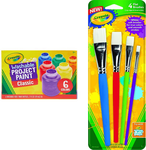 Crayola Washable Kids Paint, 6 Count, Kids At Home Activities, Painting Supplies, Gift, Assorted 