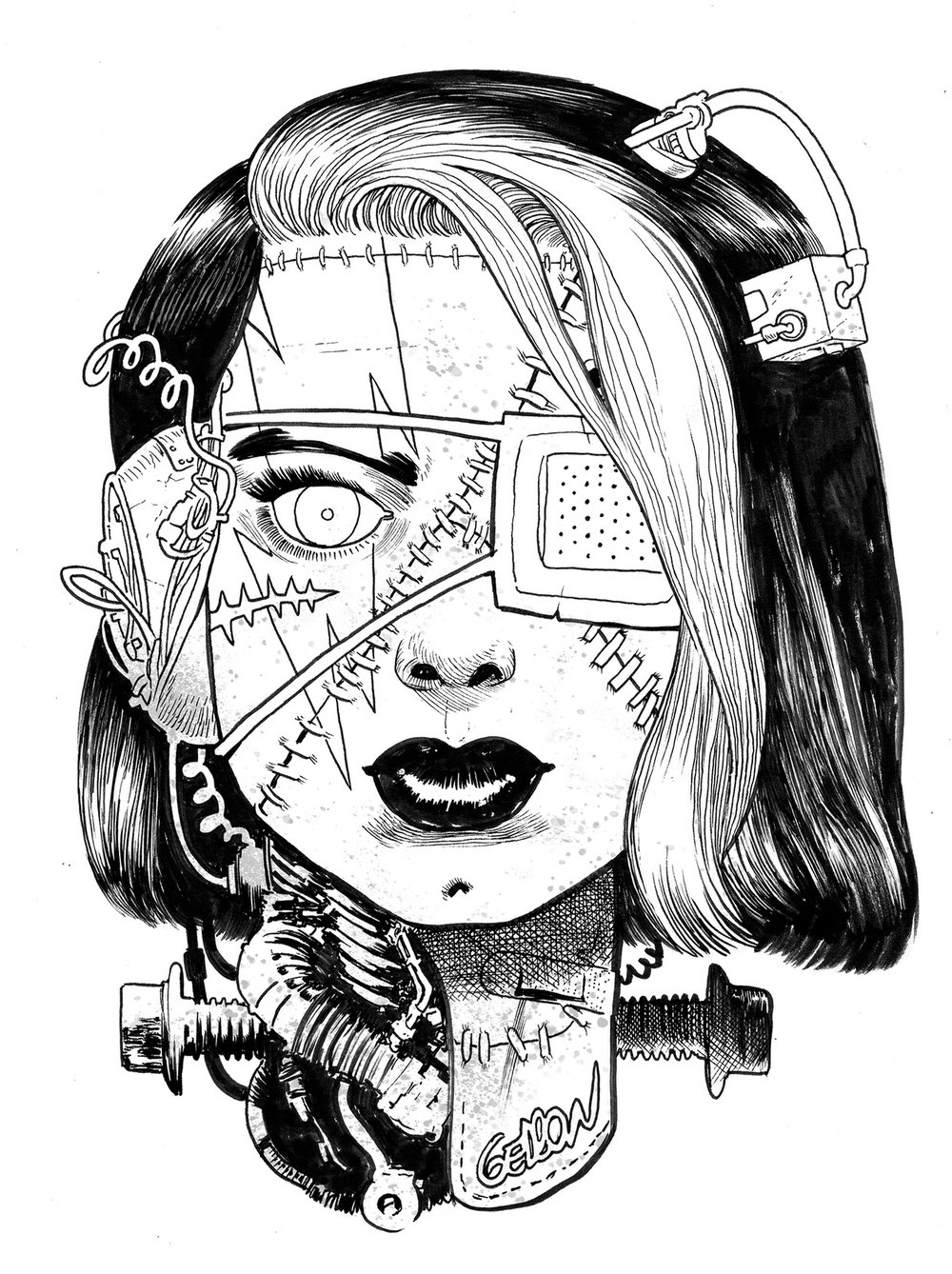 Image of Bride Of Frankenhead by Juan Gedeon (Sticker Only)
