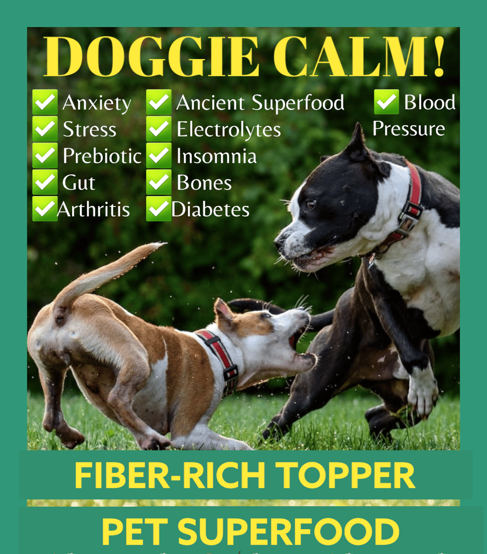 Doggie Calm! Ancient Prebiotic Superfood. Healthy Gut! Pet Food Topper. ShamPaws Paw Wash/Shampoo.