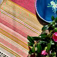 Image 1 of Handwoven Table Runner - Toffee & Rose