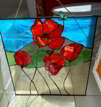 Image 2 of Poppy panel with 3D butterfly