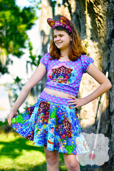 Image of Summer Fun Crop Top & Skater Skirt Set 