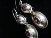 LARGE VICTORIAN 15CT NATURAL CUSHION CUT GARNET DROP EARRINGS 2.9g