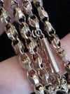 EDWARDIAN FANCY LINK 9CT CHAIN 18.5 INCHES 12G BARREL CLASP WITH 9C TAG AND MAKERS MARKS