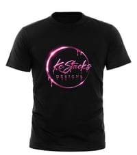 Kc Stacks Designs Blk Tshirt (Hot Pink Logo)