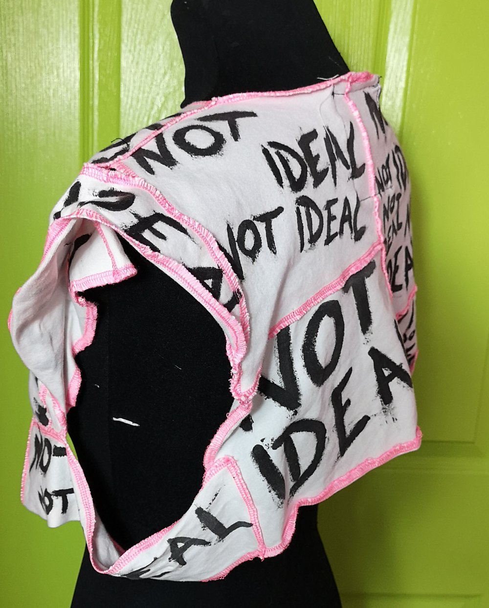 NOT IDEAL DECONSTRUCTED PATCHWORK CROP TOP