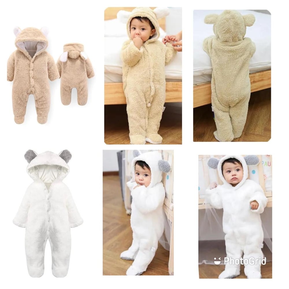 Image of Baby Wooded Fleece Jumpsuit (Unisex) 