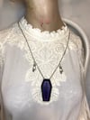 Black Coffin Necklace with Hand Charms and Herbs for Dark Goddess Maman Brigitte