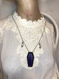 Image 4 of Black Coffin Necklace with Hand Charms and Herbs for Dark Goddess Maman Brigitte