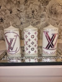 Image 1 of CHROME PINK/LILAC LV CANDLE SET 