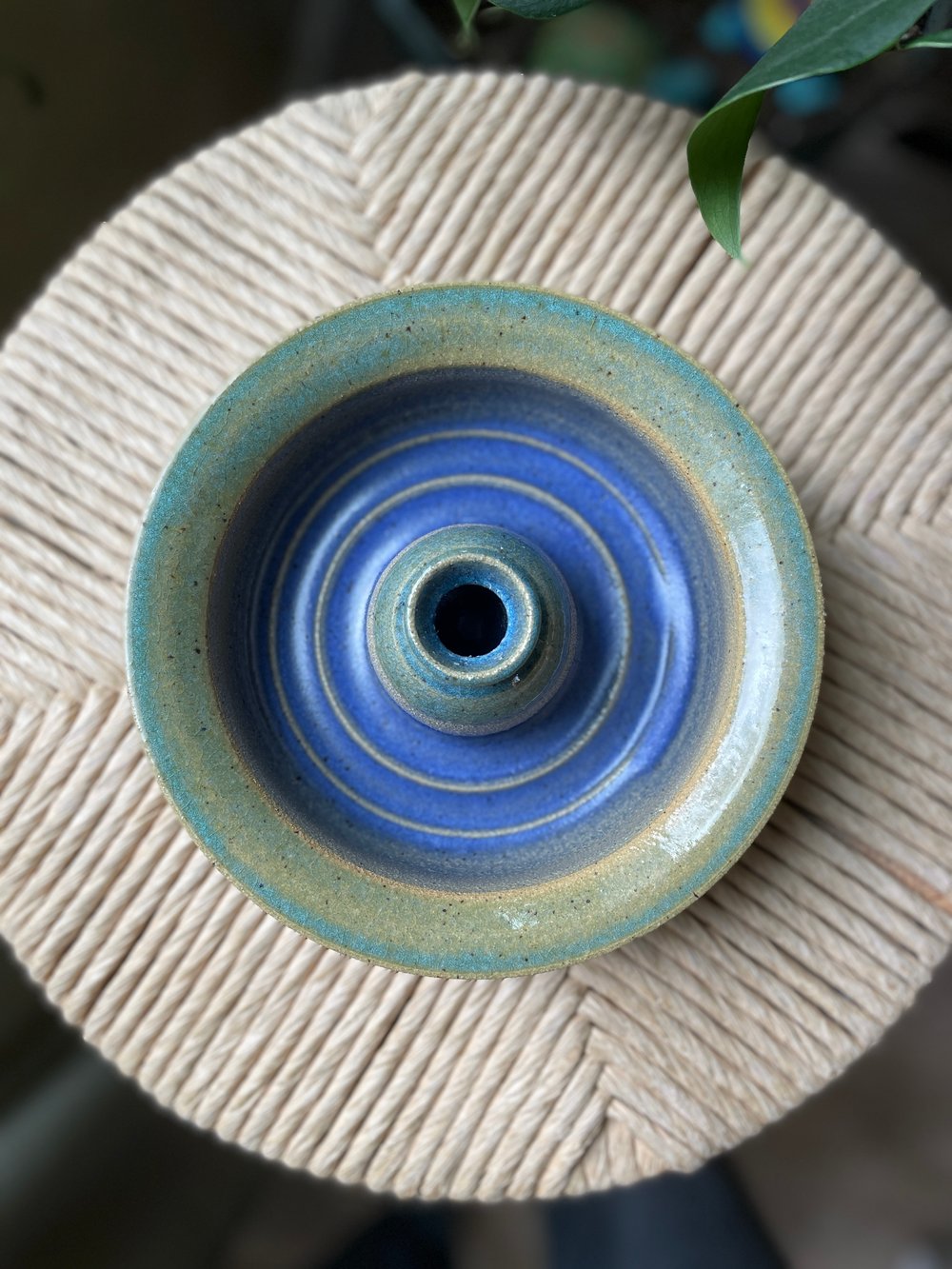 Image of Candle Dish- Sapphire Blue