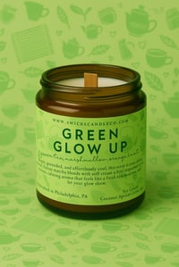 Image 1 of Green Glow Up - 5oz Amber Jar & Wood Wick