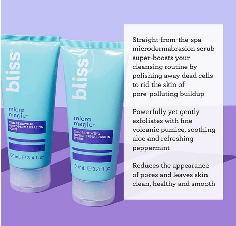 bliss Micro Magic  Skin-renewing Microdermabrasion Scrub | Straight-from-the-Spa | Tightens Pores 