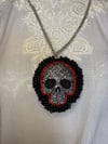 Large Hand Beaded Skull Necklace by Ugly Shyla