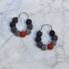 Grey/Orange Felted Wool Hoops (large)