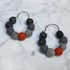 Grey/Orange Felted Wool Hoops (large) Image 2