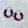 Pinks and Red Felted Wool Hoops (large)