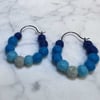 Dark Blue Felted wool Hoops (sm)