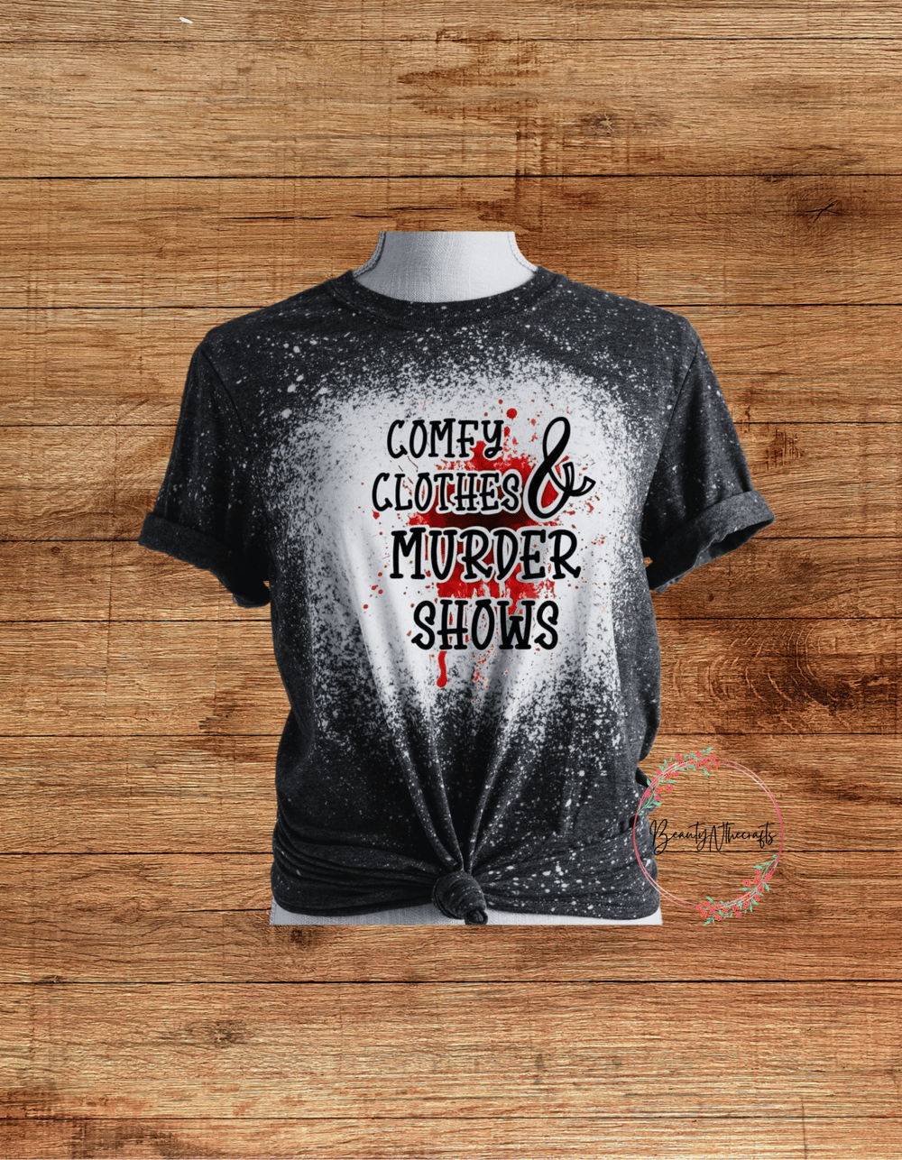 Image of Comfy Clothes & Murder Shows Bleached Tee