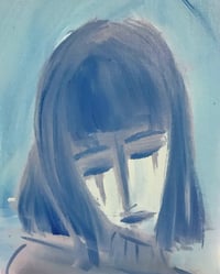 Image 1 of Sad girls IV/I. - 24x18 cm - oil on canvas board