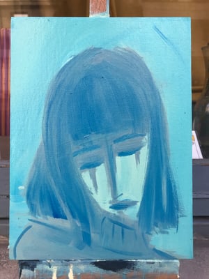 Sad girls IV/I. - 24x18 cm - oil on canvas board