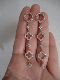 Image 4 of Meghan Markle Duchess of Sussex Inspired Long Drop Crystal Embellished Earrings