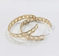 Image 2 of Gold Cuban Link Earrings 