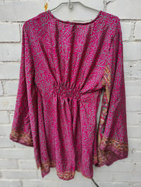 Image 2 of Boho Bali mini dress / tunic pink 